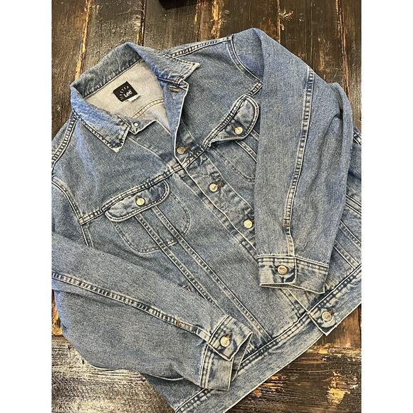 Lee Other - Vintage Lee Riveted Denim Jacket XXL USA Made 90s Trucker Jean Coat